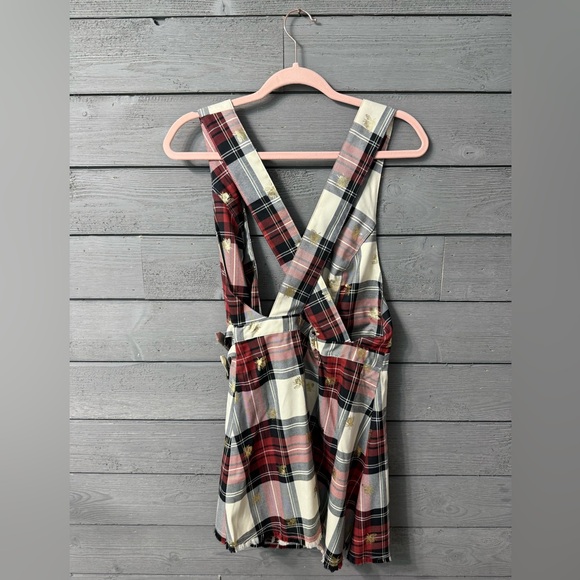 NWT Urban Outfitters Chandler Plaid Gold Bee Jumper Dress Sz Medium - Picture 8 of 10